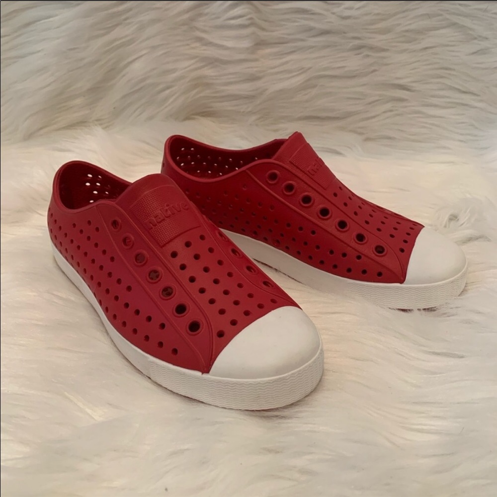 Native red Jefferson slip on shoes
